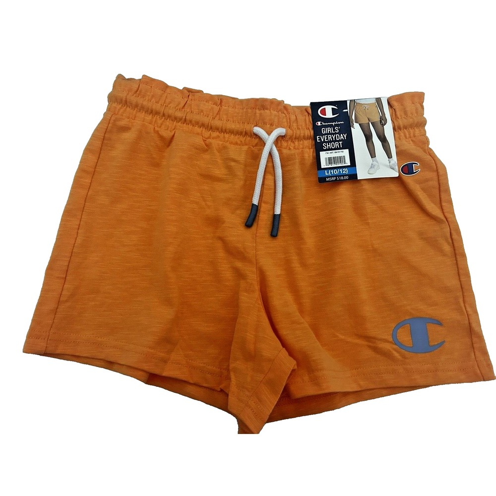 Champion Girls' Everyday Short Shorts Size 10/12 Papaya Light Orange $18 BxB